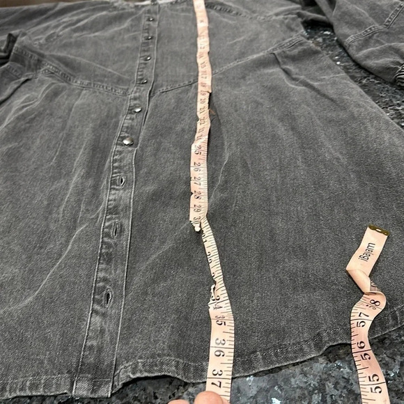 Time and Tru Women's Button Front Denim Mini Dress with Long Sleeves,A3 - Picture 12 of 13